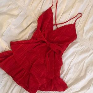 Red Princess Polly Romper